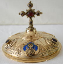 French Antique solid silver Gothic Ciborium